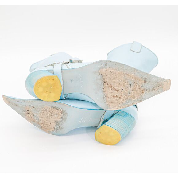 Vintage Western Leather Boots EU 38 Cowboy Boots Mid Calf Pointed Toe - Picture 7 of 8